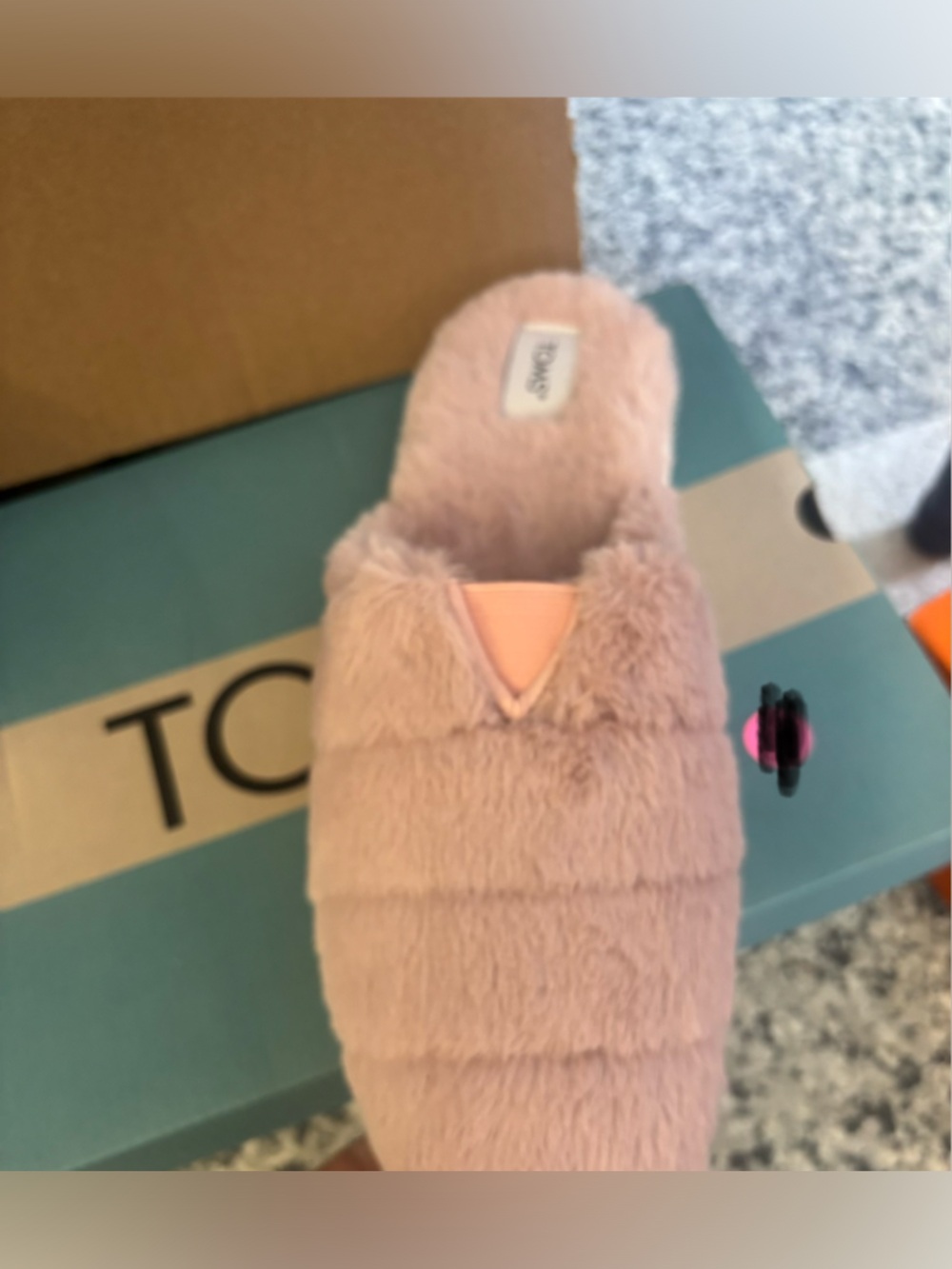 Toms Plush Pink Slip-On Slipper